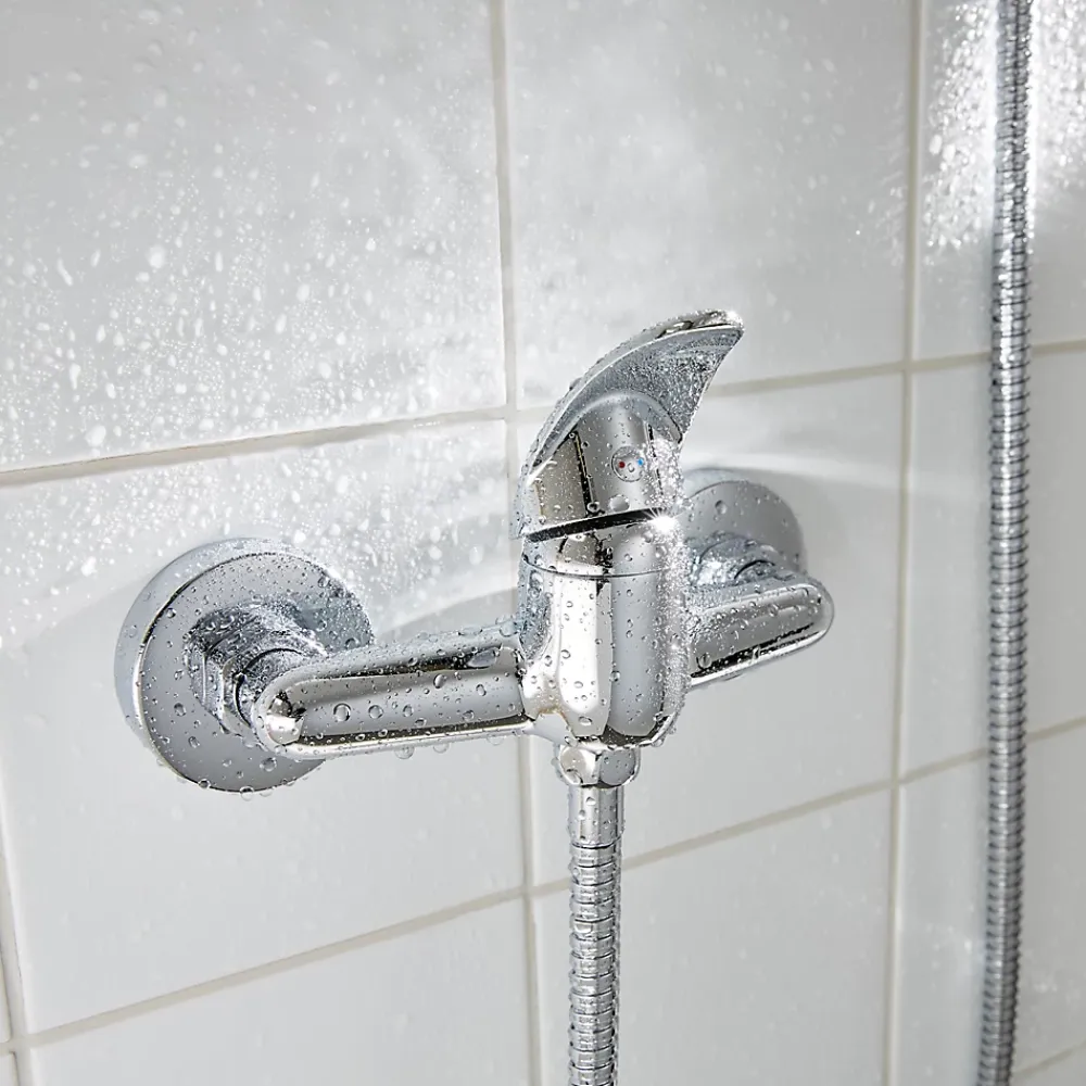 Robinet De Douche|GoodHome Mitigeur de douche entraxe 150 mm Eidar en laiton chromé