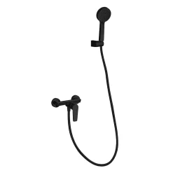 Poalgi Mitigeur de douche mécanique avec douchette SKY BATH noir mat série NATURE