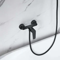 Poalgi Mitigeur de douche mécanique avec douchette SKY BATH noir mat série NATURE