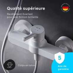 Am.Pm Europe Mitigeur de douche mécanique Robinet Salle de Bain Blanc, FXB20033 X-Joy S AM.PM