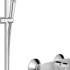 Hansgrohe Mitigeur de douche mécanique avec douchette, flexible et barre réglable chrome Vernis Blend
