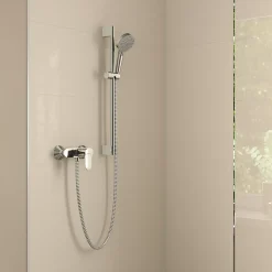 Hansgrohe Mitigeur de douche mécanique avec douchette, flexible et barre réglable chrome Vernis Blend
