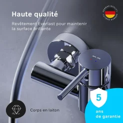 Robinet De Douche|Am.Pm Europe Mitigeur de douche mécanique Robinet Salle de Bain Chromé, FPA20000 Spike AM.PM