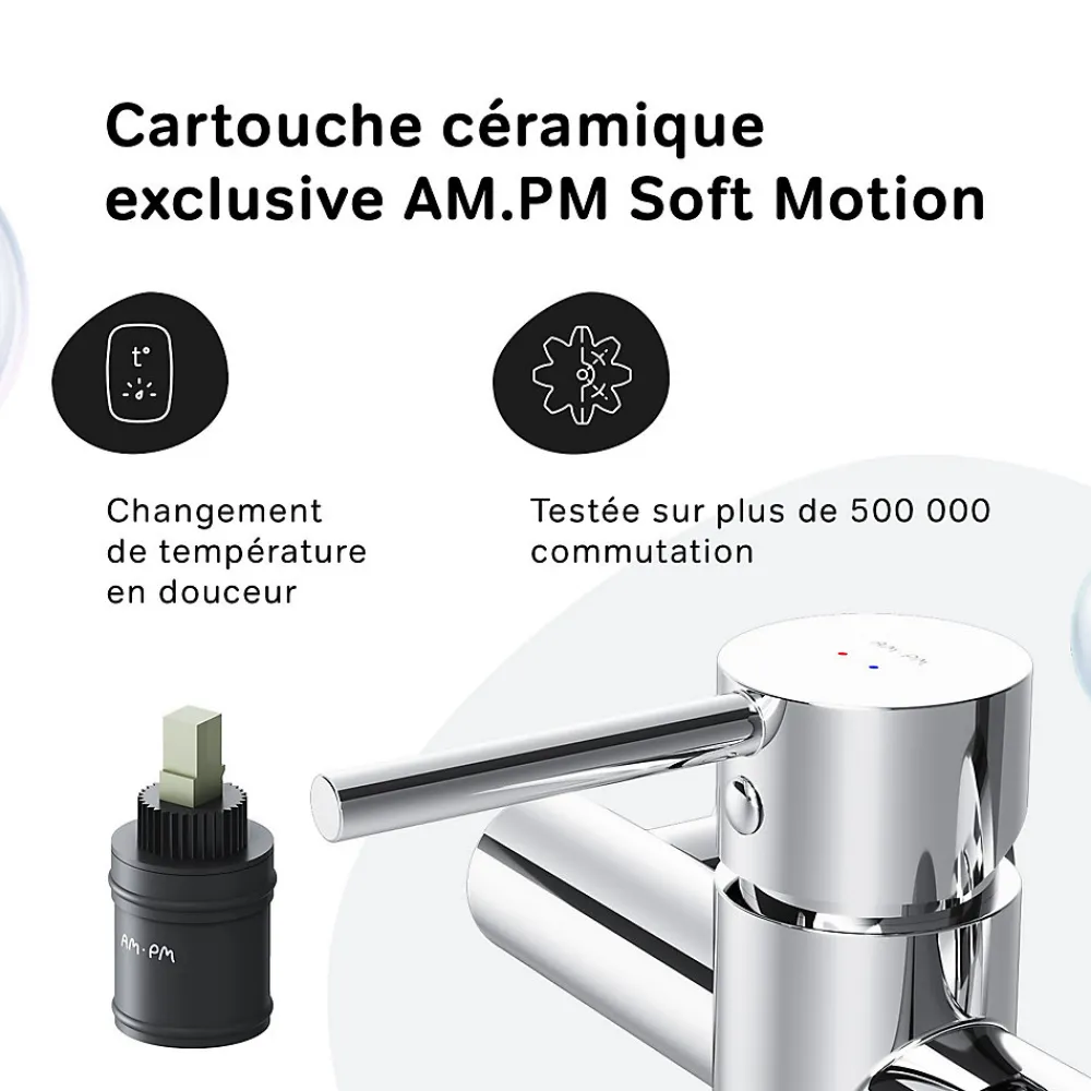 Robinet De Douche|Am.Pm Europe Mitigeur de douche mécanique Robinet Salle de Bain Chromé, FPA20000 Spike AM.PM