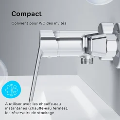 Robinet De Douche|Am.Pm Europe Mitigeur de douche mécanique Robinet Salle de Bain Chromé, FTA20000 Hit AM.PM