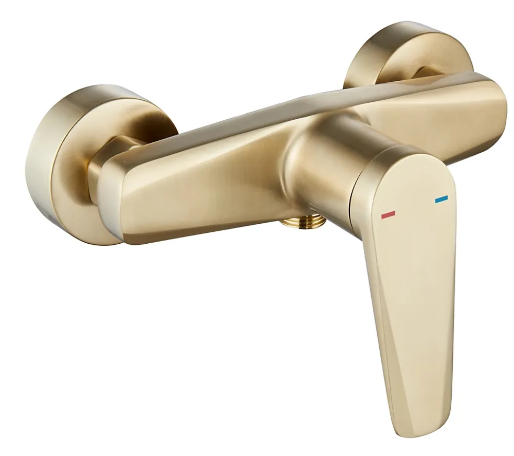 Robinet De Douche|Edouard Rousseau Mitigeur de douche mécanique laiton brossé Gloss