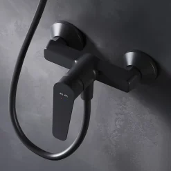 Robinet De Douche|Am.Pm Europe Mitigeur de douche mécanique Robinet Salle de Bain Noir, FTA20022 Hit AM.PM