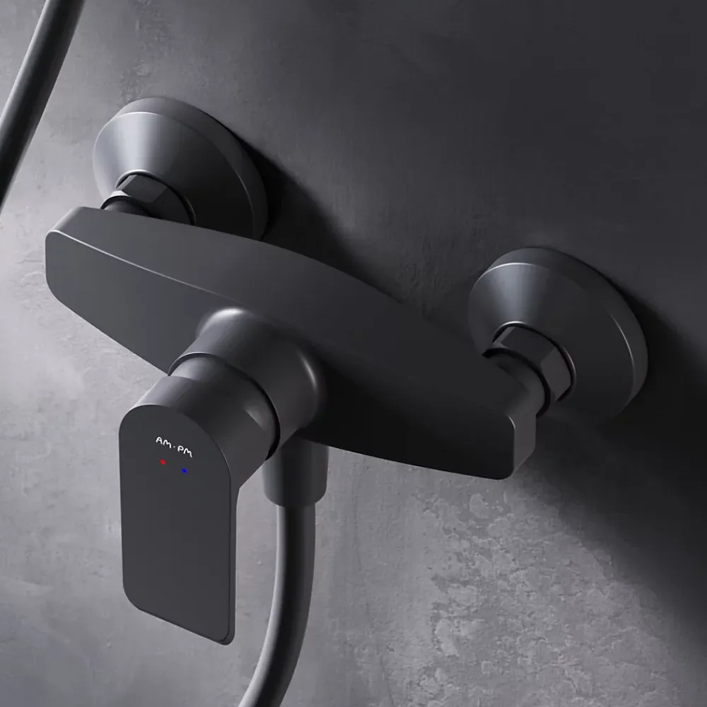Robinet De Douche|Am.Pm Europe Mitigeur de douche mécanique Robinet de douche Noir, Flash FNA20022 AM.PM