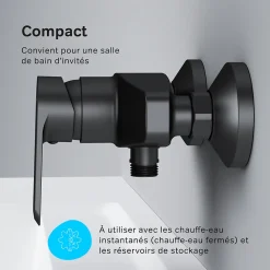 Robinet De Douche|Am.Pm Europe Mitigeur de douche mécanique Robinet de douche Noir, Flash FNA20022 AM.PM