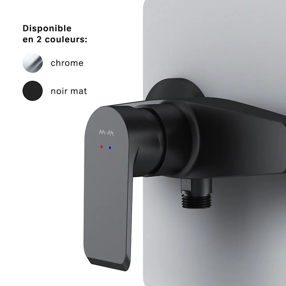 Robinet De Douche|Am.Pm Europe Mitigeur de douche mécanique Robinet de douche Noir, Flash FNA20022 AM.PM