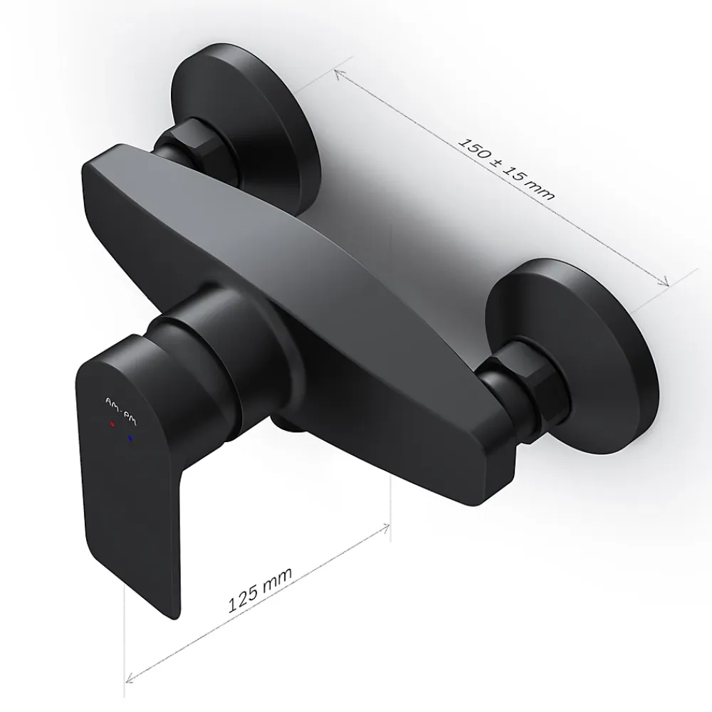 Robinet De Douche|Am.Pm Europe Mitigeur de douche mécanique Robinet de douche Noir, Flash FNA20022 AM.PM