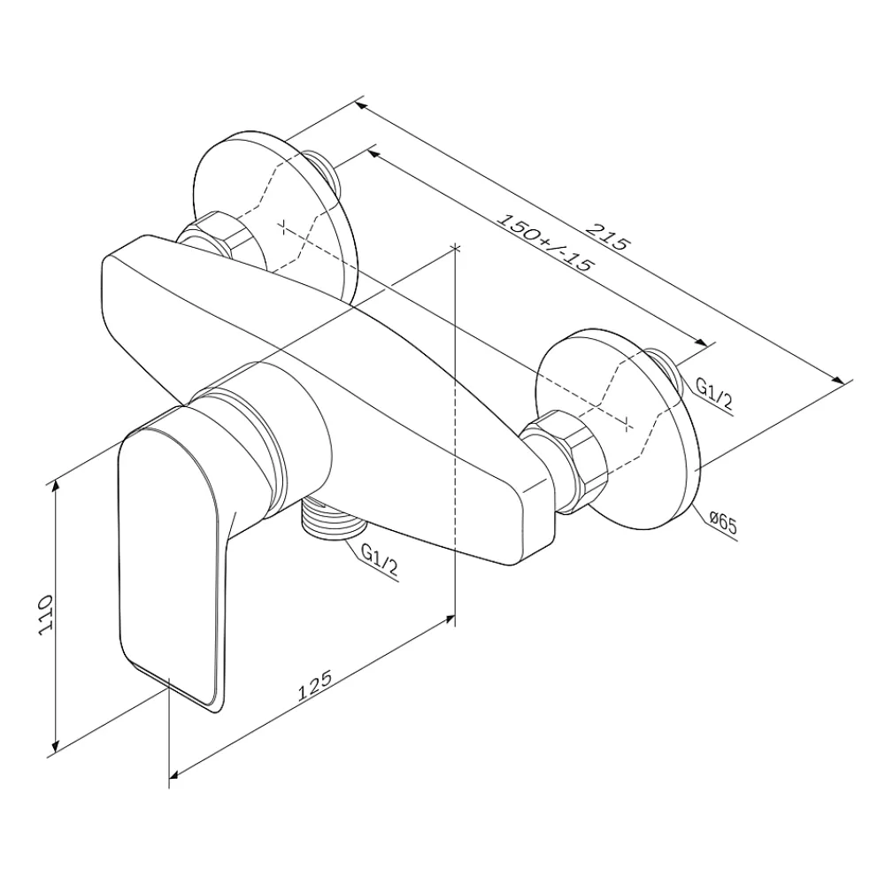 Robinet De Douche|Am.Pm Europe Mitigeur de douche mécanique Robinet de douche Noir, Flash FNA20022 AM.PM