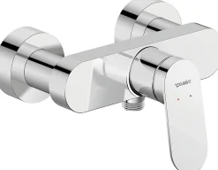 Robinet De Baignoire|Duravit Mitigeur de douche monocommande Chrome - apparent - 1 sortie - 21,6x16,5x11,3 - Wave