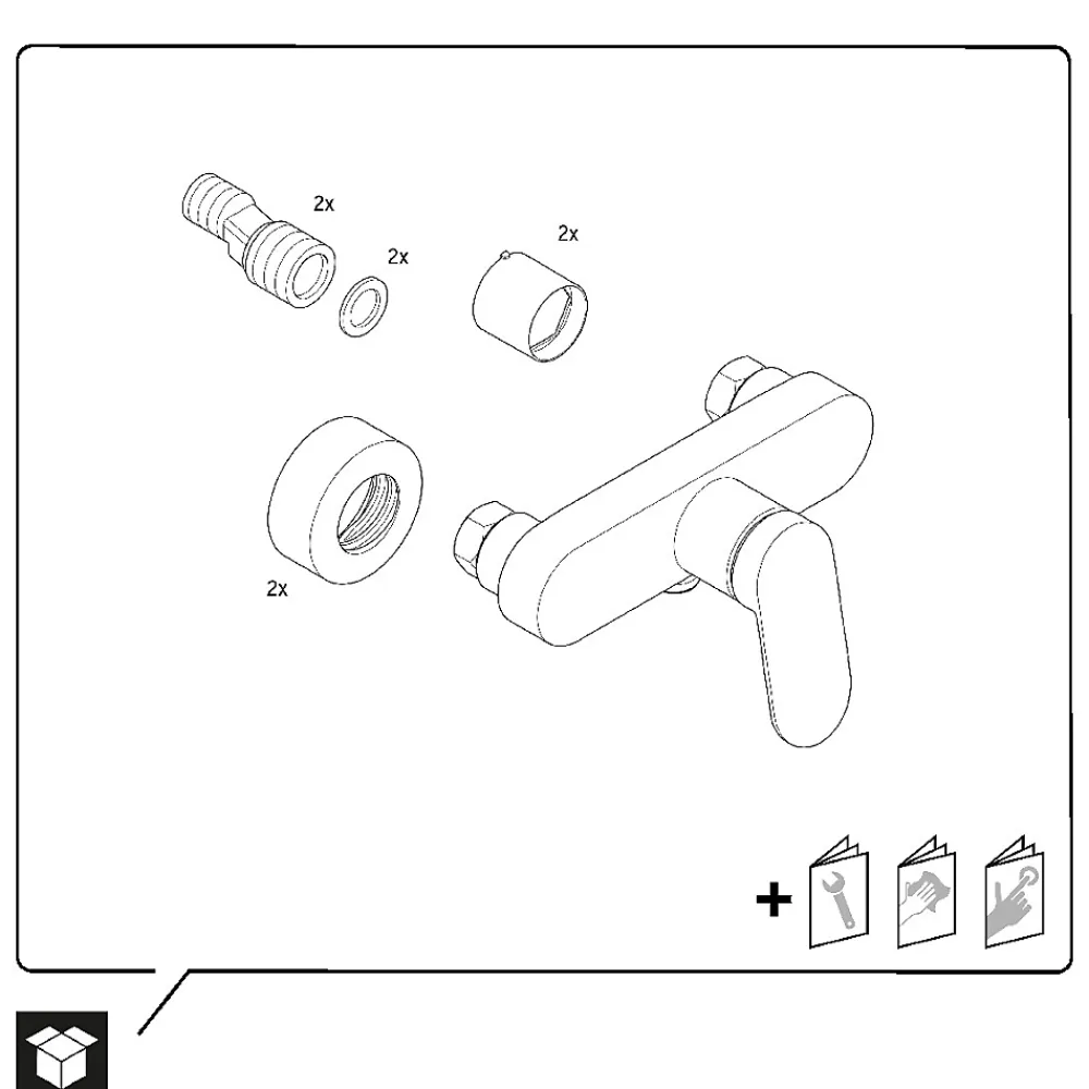 Duravit Mitigeur de douche monocommande Bronze brossé - apparent - 1 sortie - 21,6x16,5x11,3 - Wave