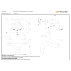Robinet De Douche|Sanindusa Mitigeur de douche mural contemporain Easy NF chromé livré avec raccords excentrés et rosaces de finition
