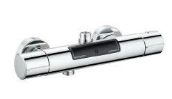 Edouard Rousseau Mitigeur de douche thermostatique chrome avec affichage LED Ekogest