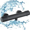 Colonne De Douche Thermostatique|Homelody Mitigeur de douche thermostatique securite 38C temperature stable reglage debit separe mural en laiton noir pour douche