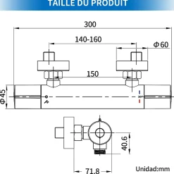 Colonne De Douche Thermostatique|Homelody Mitigeur de douche thermostatique securite 38C temperature stable reglage debit separe mural en laiton noir pour douche