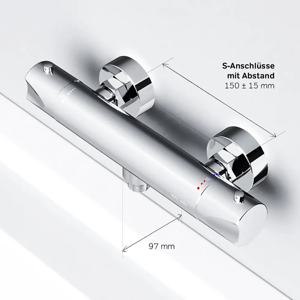 Am.Pm Europe Mitigeur de douche thermostatique Robinet salle de bain Chromé, FTA40000 Hit AM.PM
