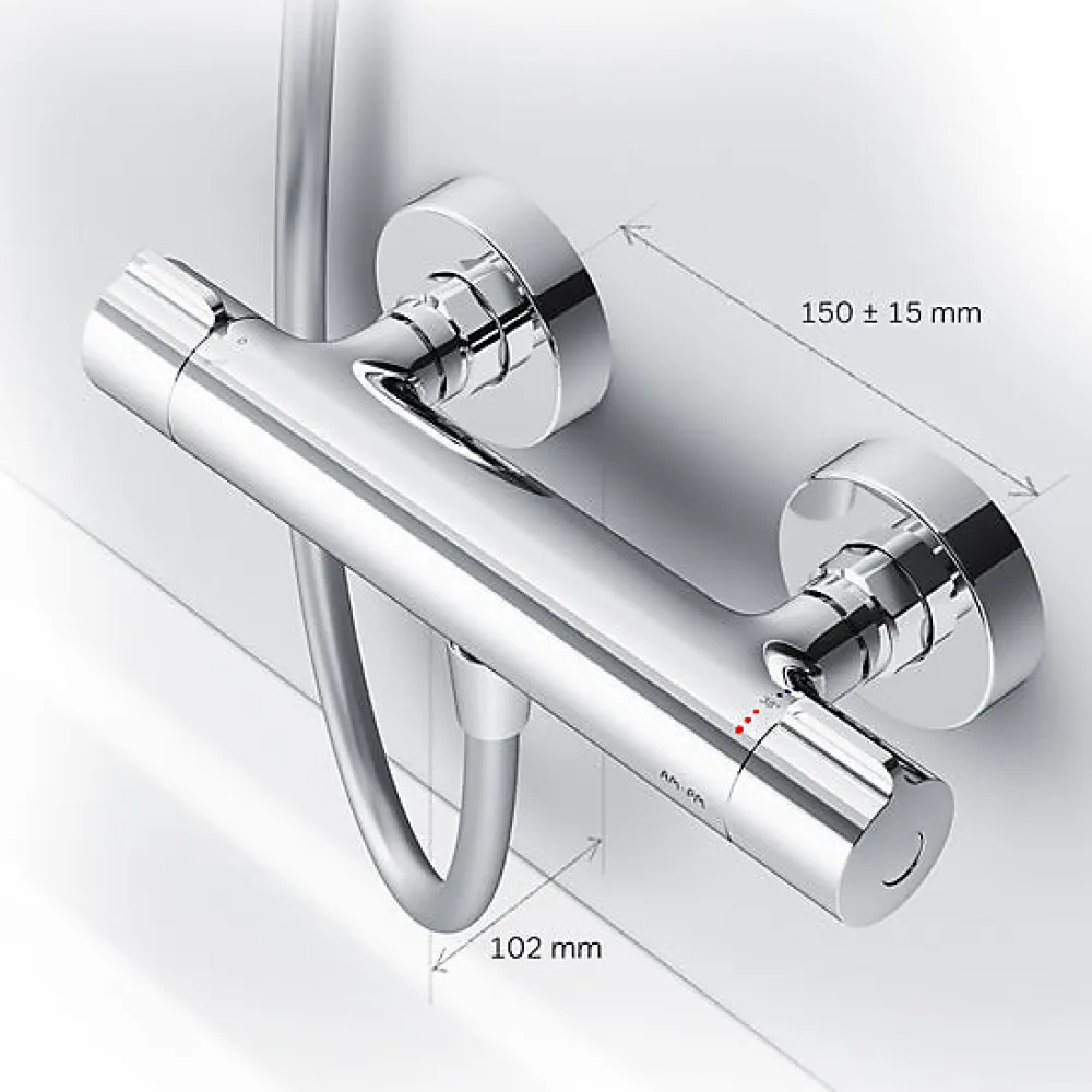 Am.Pm Europe Mitigeur de douche thermostatique Robinet salle de bain Chromé, FGA40000 Gem AM.PM