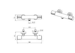 Robinet De Douche|Edouard Rousseau Mitigeur de douche thermostatique noir, Kilya