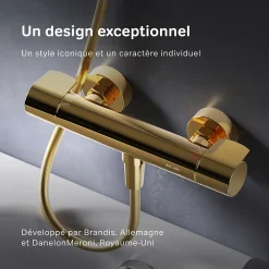 Robinet De Douche|Am.Pm Europe Mitigeur de douche thermostatique Robinet salle de bain, Doré FXA40099 X-Joy AM.PM