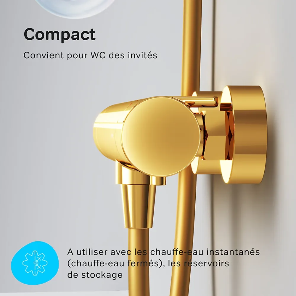 Robinet De Douche|Am.Pm Europe Mitigeur de douche thermostatique Robinet salle de bain, Doré FXA40099 X-Joy AM.PM