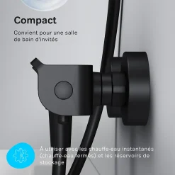 Am.Pm Europe Mitigeur de douche thermostatique Robinet salle de bain, Noir FNA40022 Flash AM.PM