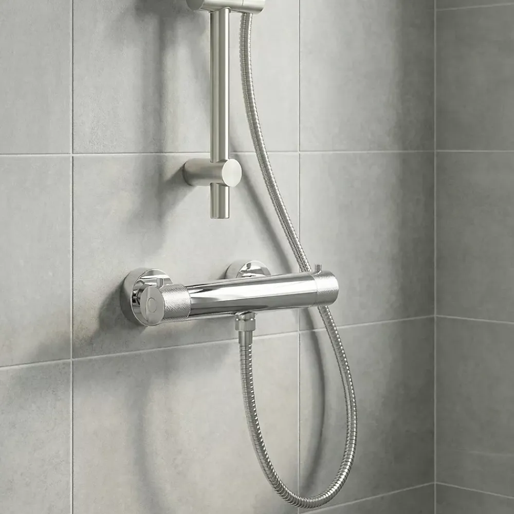 Robinet De Douche|GoodHome Mitigeur de douche thermostatique, chrome, Owens