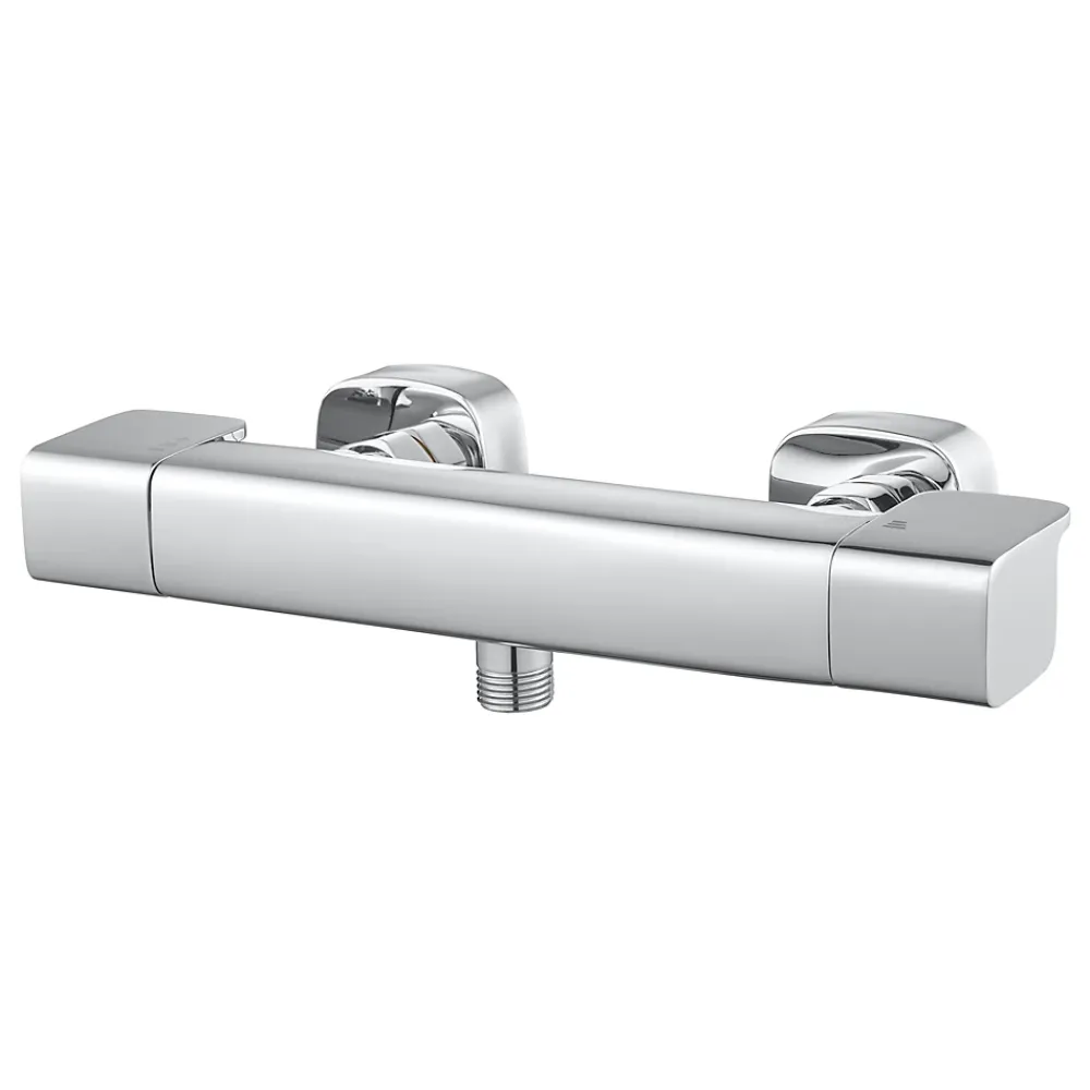 Robinet De Douche|GoodHome Mitigeur de douche thermostatique chromé Teesta
