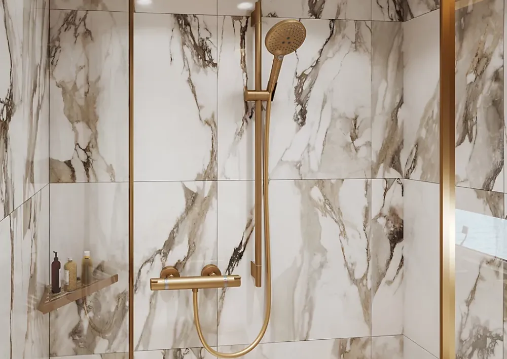 Robinet De Douche|Hansgrohe Mitigeur de douche thermostatique bronze brossé, Ecostat Comfort