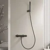 Robinet De Douche|Poalgi Mitigeur de douche thermostatique avec douchette SKY BATH noir mat Inox S304 série SUPREME
