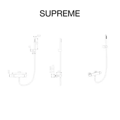 Robinet De Douche|Poalgi Mitigeur de douche thermostatique avec douchette SKY BATH noir mat Inox S304 série SUPREME