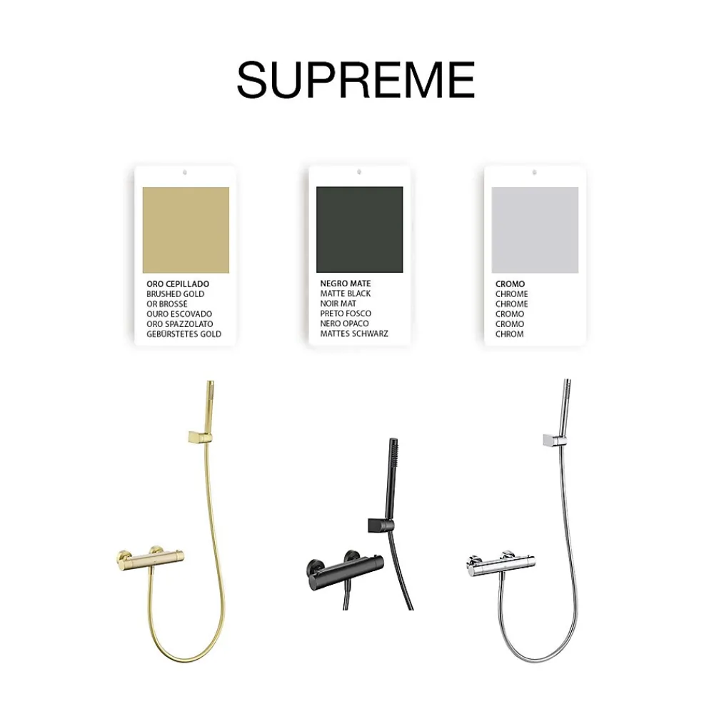 Robinet De Douche|Poalgi Mitigeur de douche thermostatique avec douchette SKY BATH noir mat Inox S304 série SUPREME