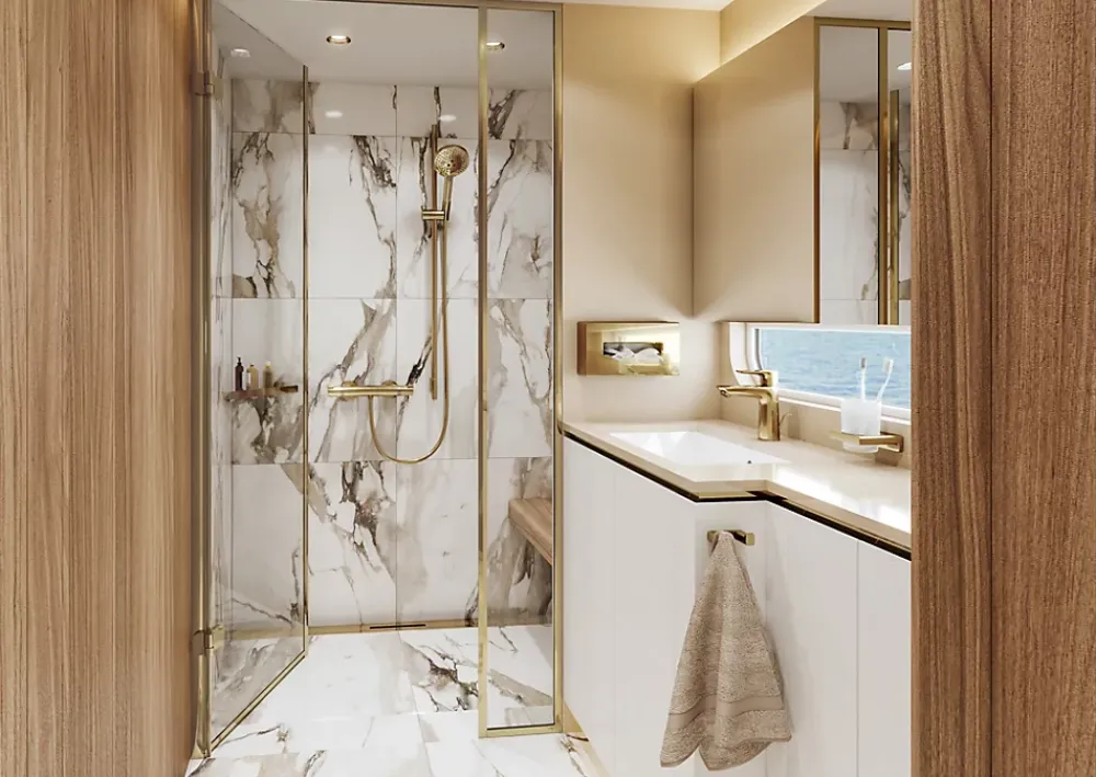 Hansgrohe Mitigeur de douche thermostatique doré poli, Ecostat Comfort