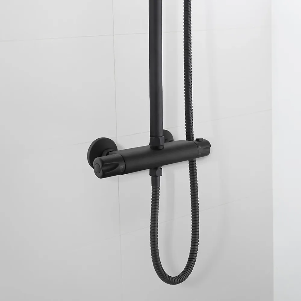 Edouard Rousseau Mitigeur de douche thermostatique noir Breva