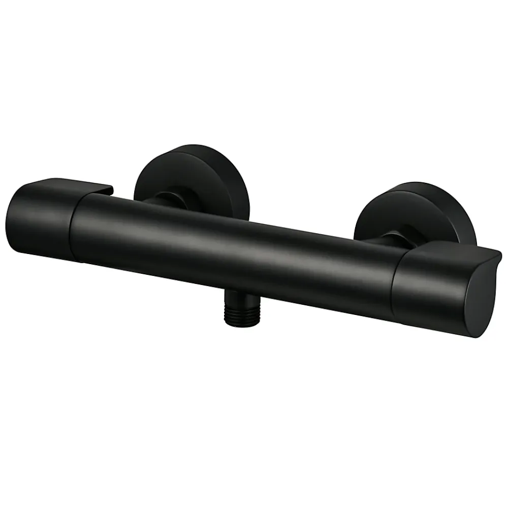 GoodHome Mitigeur de douche thermostatique noir Cavally