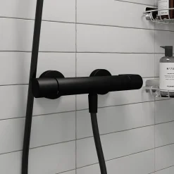 GoodHome Mitigeur de douche thermostatique noir Cavally