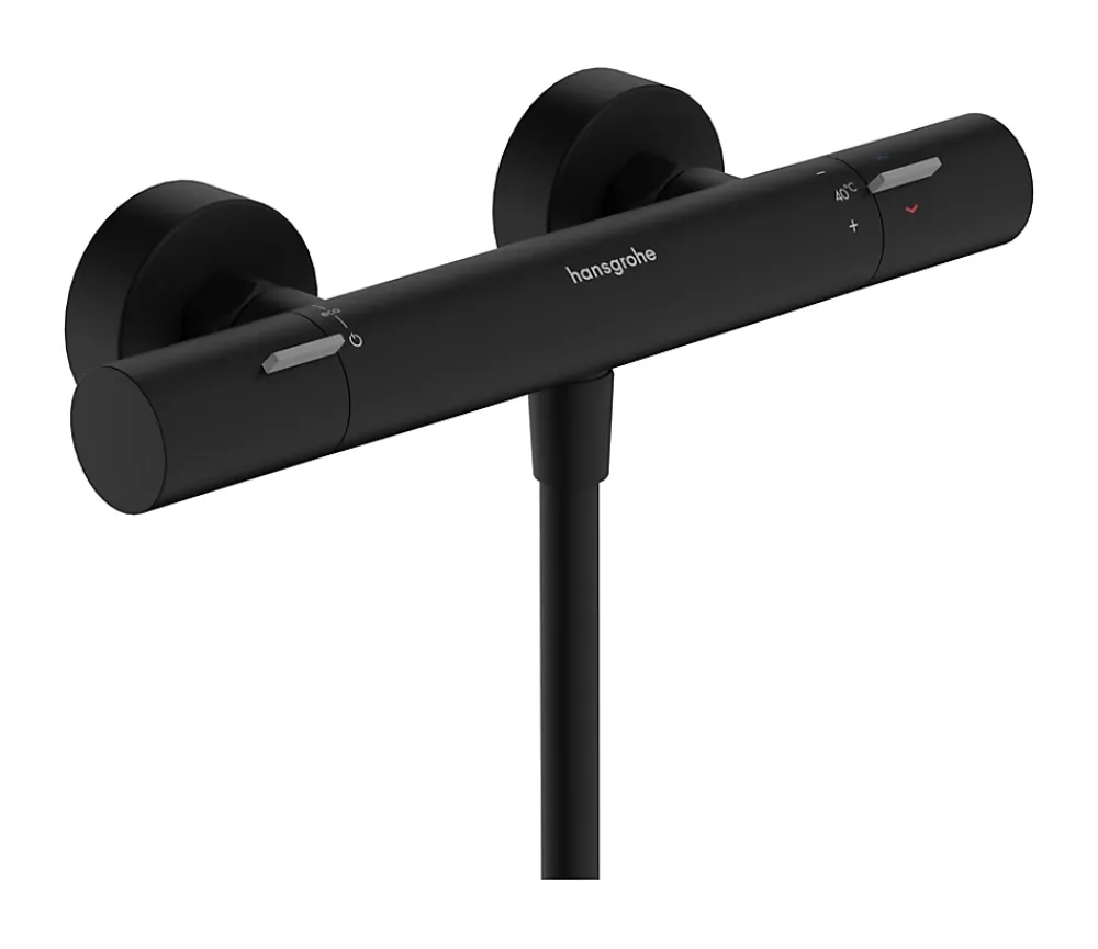 Robinet De Douche|Hansgrohe Mitigeur de douche thermostatique noir mat Ecostat Life