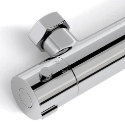 Robinet De Douche|Lomazoo Mitigeur de douche thermostatique chromé - Entraxe 12 cm - avec bouton de sécurité 38C