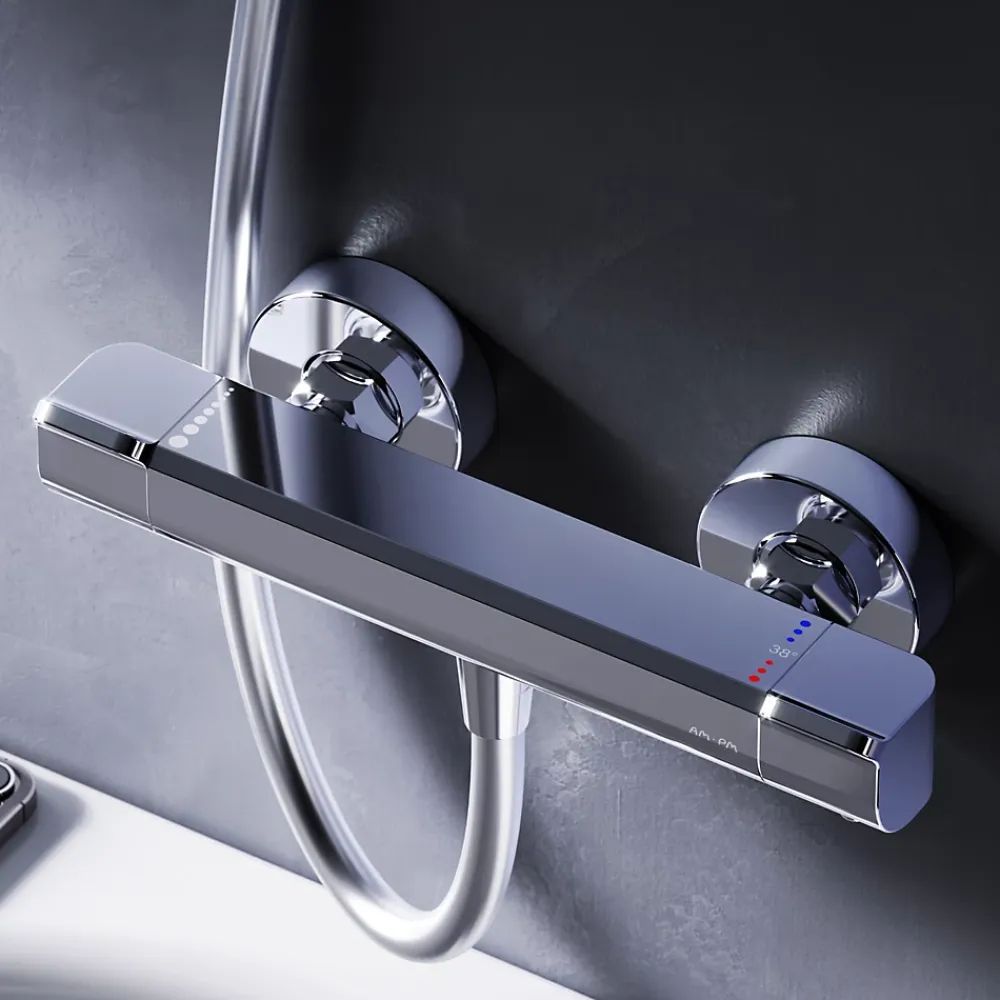 Robinet De Douche|Am.Pm Europe Mitigeur de douche thermostatique Robinet salle de bain, Chromé FNA40000 Flash AM.PM