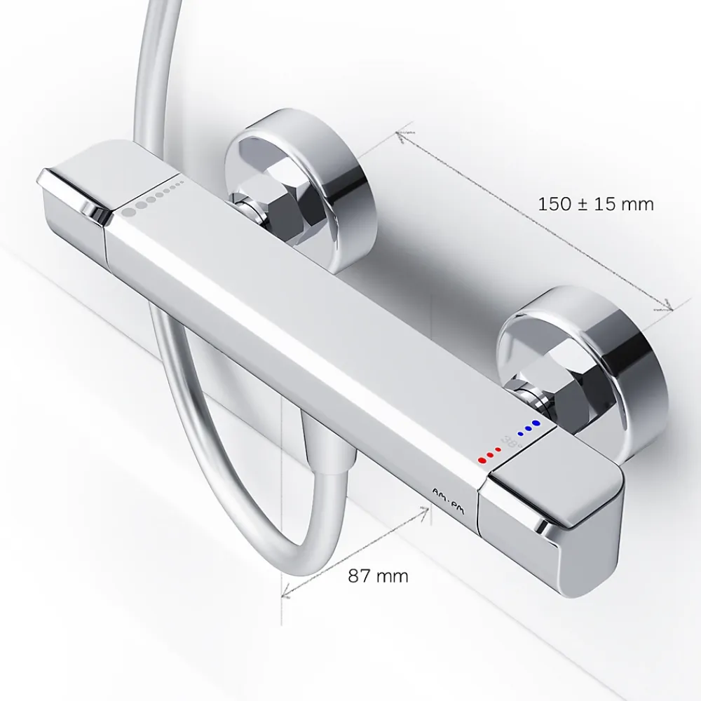 Robinet De Douche|Am.Pm Europe Mitigeur de douche thermostatique Robinet salle de bain, Chromé FNA40000 Flash AM.PM