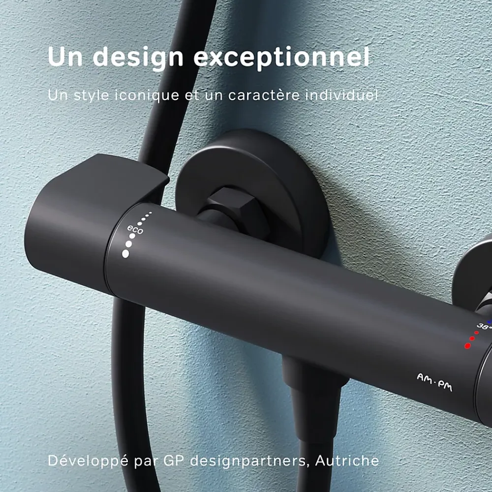 Am.Pm Europe Mitigeur de douche thermostatique Robinet salle de bain Noir, FXA40022 X-Joy AM.PM