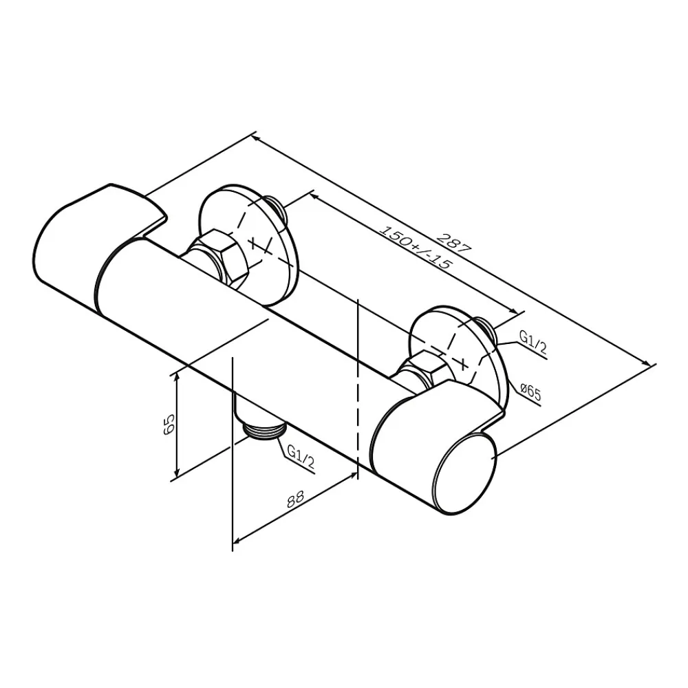 Am.Pm Europe Mitigeur de douche thermostatique Robinet salle de bain Noir, FXA40022 X-Joy AM.PM