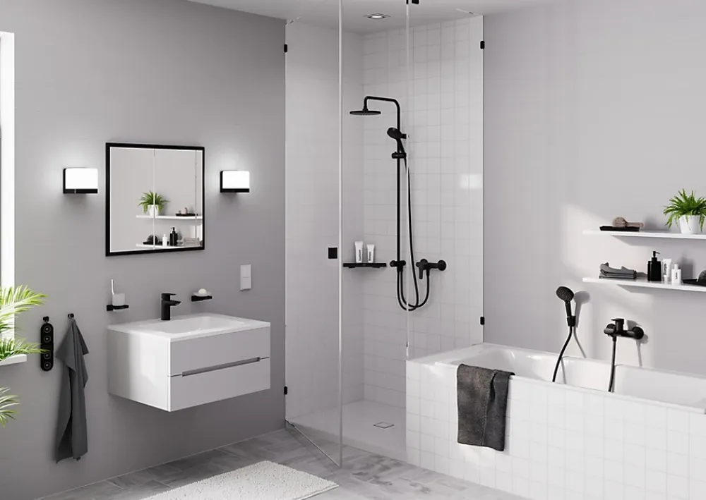 Hansgrohe Mitigeur de douche thermostatique noir mat MySport
