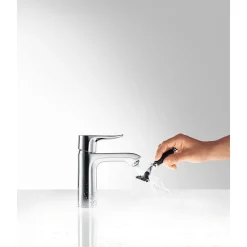 Hansgrohe Mitigeur de lavabo 110 avec tirette et vidage chromé Metris