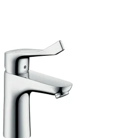 Hansgrohe Mitigeur de lavabo 100 CH3 CoolStart avec poignée extra longue, chrome, Focus