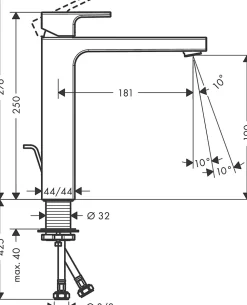Robinet Lavabo Et Vasque|Hansgrohe Mitigeur de lavabo 190 Vernis Shape chromé