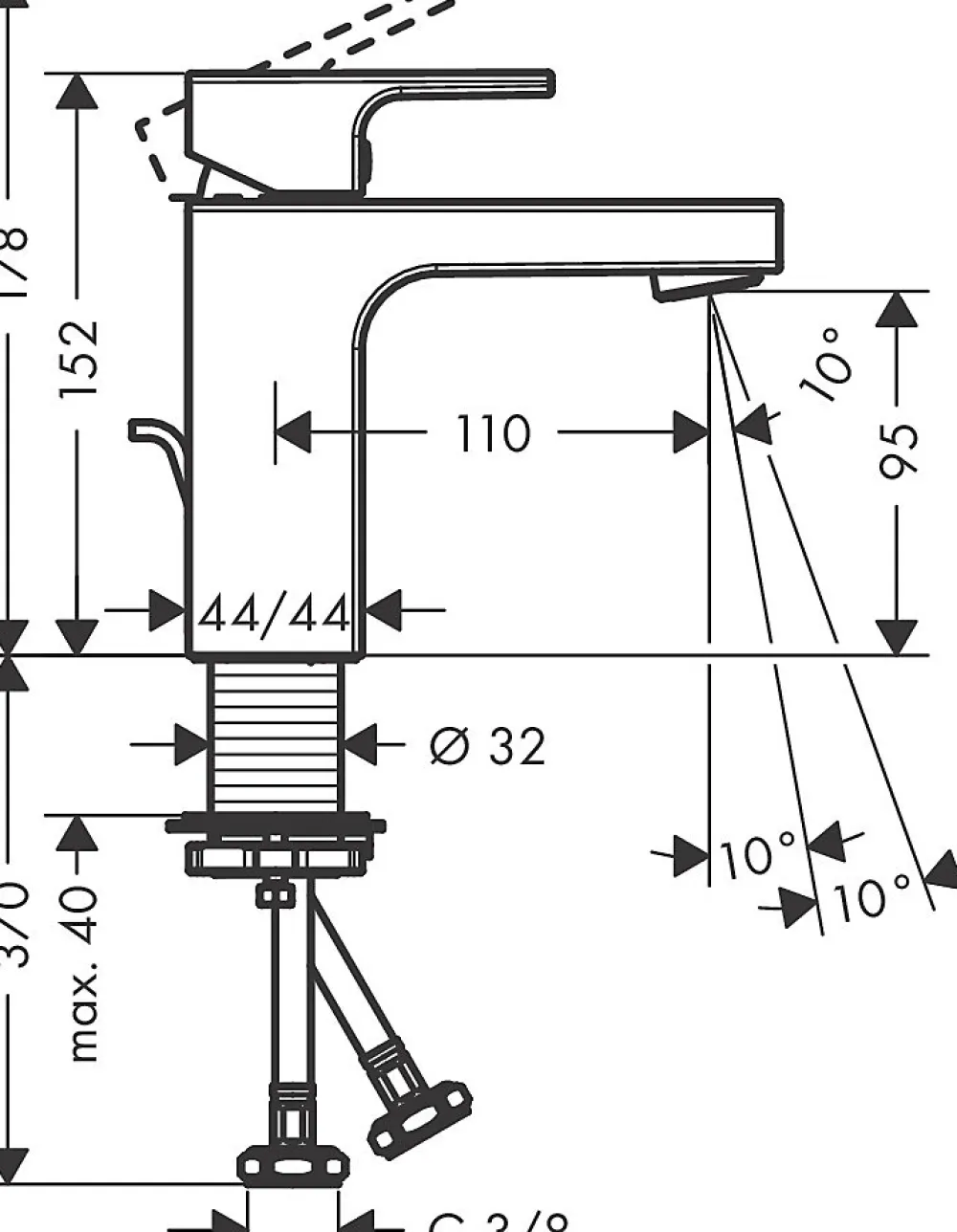 Robinet Lavabo Et Vasque|Hansgrohe Mitigeur de lavabo 100 Vernis Shape chromé