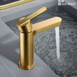 Robinet Lavabo Et Vasque|Imex Mitigeur de Lavabo Anti-Calcaire Bec Bas Or Brossé ROMA BDR001-1OC